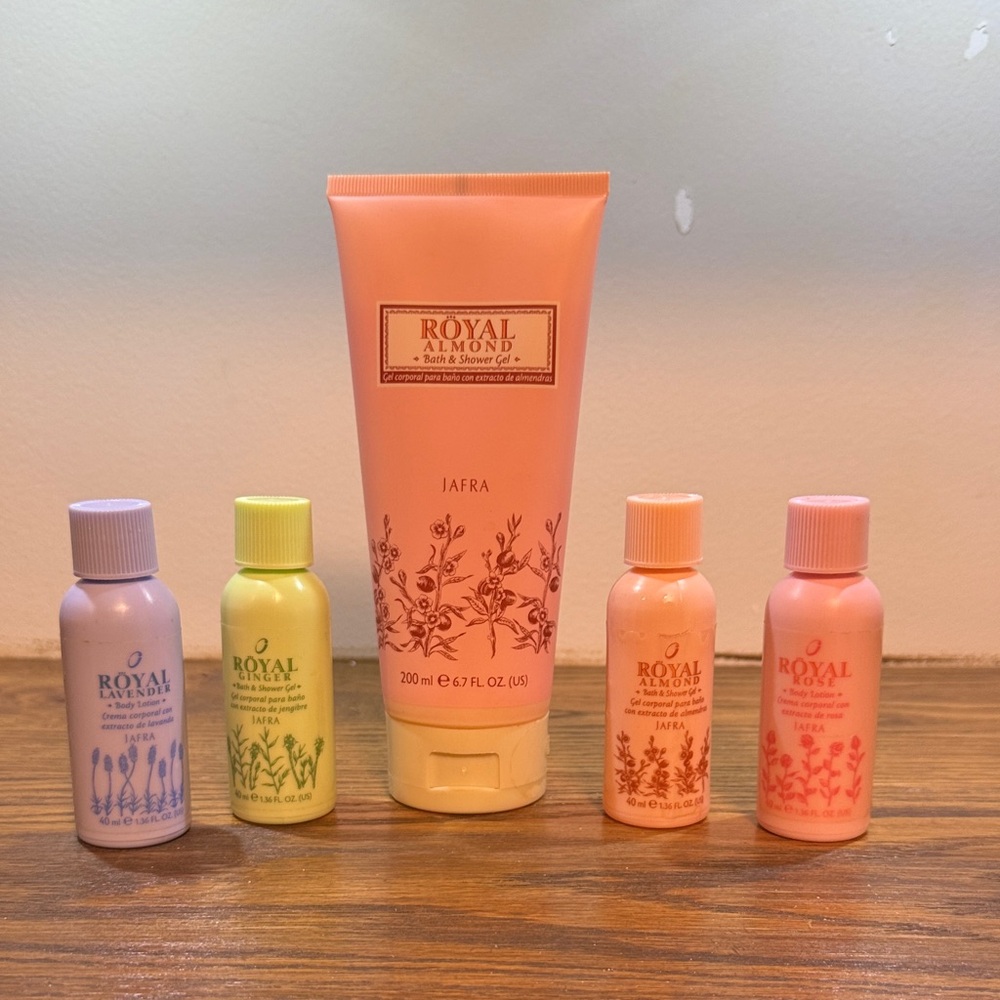 JAFRA Royal Almond Body Care Collection - Peach, Lavender, Lime, Coral